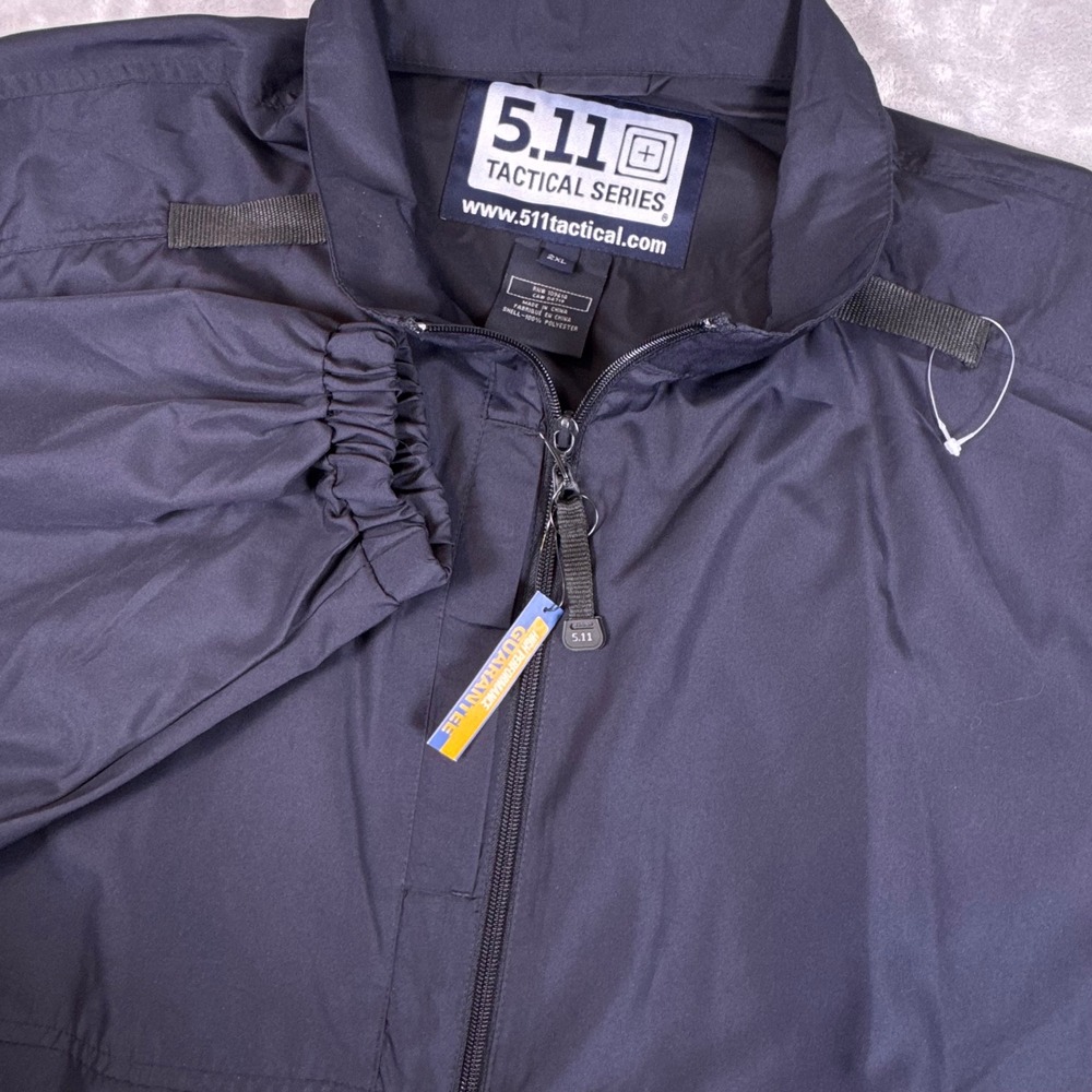 5.11 Tactical Series Mens Black Full Zip Windbreaker Jacket 2XL Lightweight